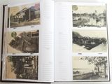 an open book with pictures of people and buildings on it
