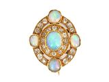 une bague-broche en oplite et diamants