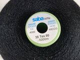 a close up of a spool of thread on a white surface
