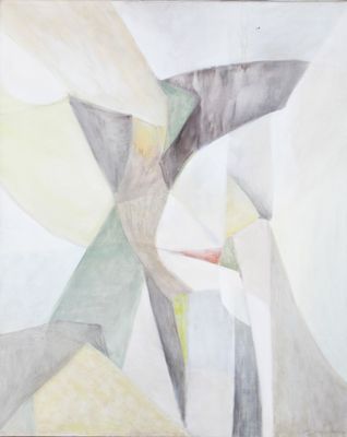 tableau représentant un oiseau aux couleurs blanche et verte