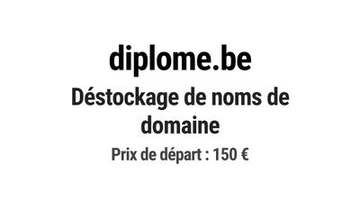Nom de domaine diplome.be. Catégorie: Éducation et formation…