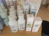 many different types of hair products on the table