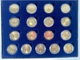 an image of a blue box containing a collection of coins