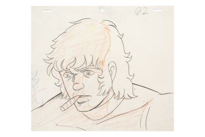 an image of a drawing of a man with a cigarette in his mouth