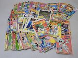 a lot of cartoon books on the table