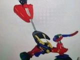 a picture of a toy tricycle being pulled by a person