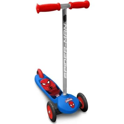 a spider - man scooter with wheels and handlebars