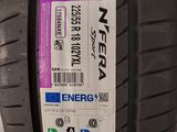 a close up of a tire with a sticker on the side of it