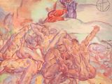 a painting of a group of naked men laying on the ground