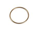 a close up of a gold ring on a white background