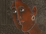 une image représentant le dessin du visage d'une femme aux cheveux bouclés
