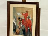 a picture of a painting on a easel in a room