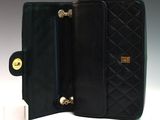 chanel black quilted leather wallet purse with gold hardware