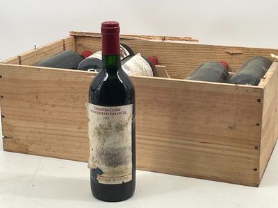 12 bouteilles Château LA MARZELLE 1986 (NTLB, étiq abîmées)
