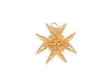 un pendentif en forme d'étoile rayonnante, en or et diamants, sur fond blanc