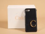 black leather case with gold ring for iphone 6 / 6 / 6s