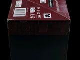 a red box that is open on a black background