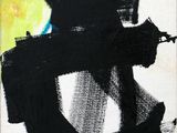 an image of a painting with black and yellow paint on it