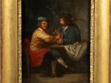 an image of a painting of two men sitting at a table