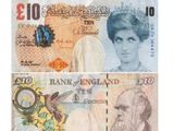 a picture of two bank notes with a picture of a man and a woman on them