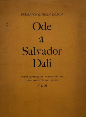 an old book with the title ode a salvador dali written on it