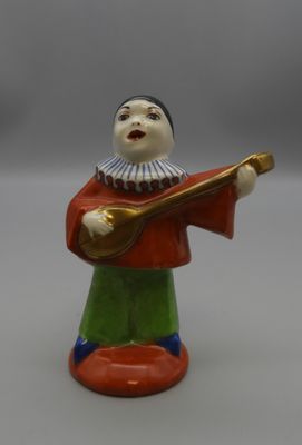 Desvres,Salière "Pierrot jouant de la mandoline " sujet en p…