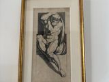 a picture of a drawing of a man sitting on a chair