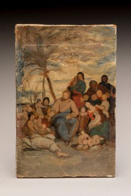 an image of a painting of a group of people on a beach