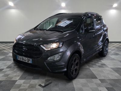 the new ford ecosport is parked on a checkered floor