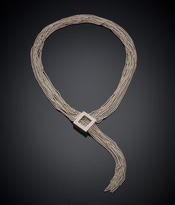 un collier en argent et diamants, signé Cartier