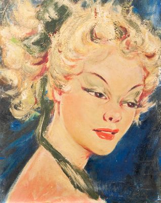 an image of a painting of a woman with blonde hair