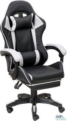 a black and white office chair on a white background