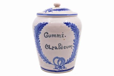 MALICORNE - POUPLARD-BEATRIX Pot à pharmacie en faïence émai…