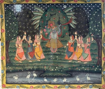 une image représentant un tableau où l'on voit un groupe de femmes dansant dans un jardin