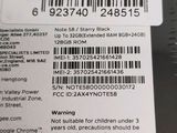 the back of a cell phone with a bar code on it