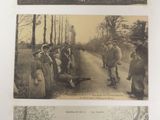 plusieurs vieilles photos en noir et blanc montrant des personnes dans un parc