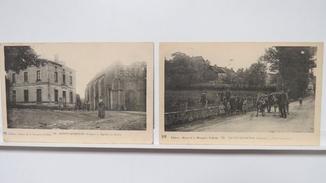 St-Quentin-la-Chabanne : Lot de 2cpa : Vue générale (HM-Bazar de ...