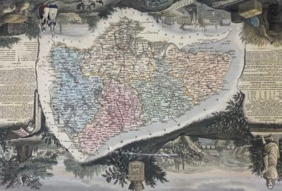 an old map of the state of kentucky with a map of the country