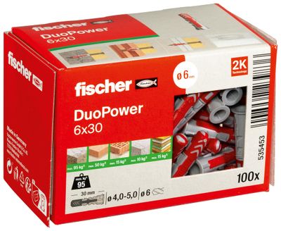 Lot de 100 - FISCHER - Chevilles universelles DuoPower 6x30 …