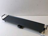 an image of a black metal shelf with a handle on it