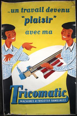 affiche publicitaire pour les machines Tigmati et les gammes Tricorter, en français