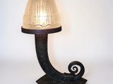 a lamp that is sitting on top of a table