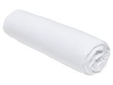 a roll of white fabric on a white background
