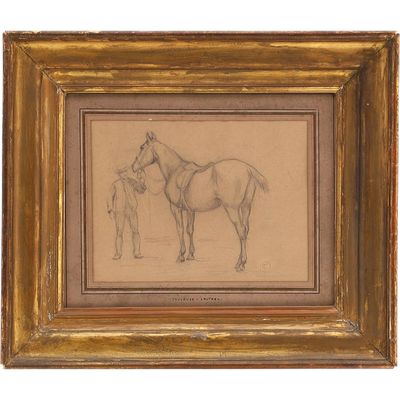 une image représentant un dessin d'un cheval et de son poulain