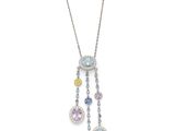 un collier composé de pierres multicolores et d'une chaîne