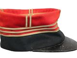 a red and black hat on a white background