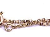 a close up of a gold chain with a clasp on it