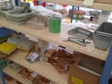 a shelf with various items on it in a store