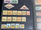 a lot of stamps on the pages of a book