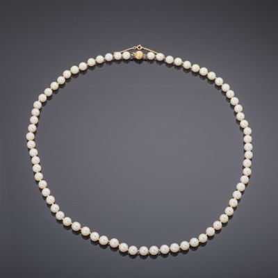 a cultured pearl and diamond necklace